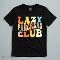 Lazy Pancreas Club T1D Retro Groovy Diabetes Awareness T-Shirt thumb 5