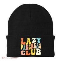 Lazy Pancreas Club T1D Retro Groovy Diabetes Awareness Beanie thumb 0