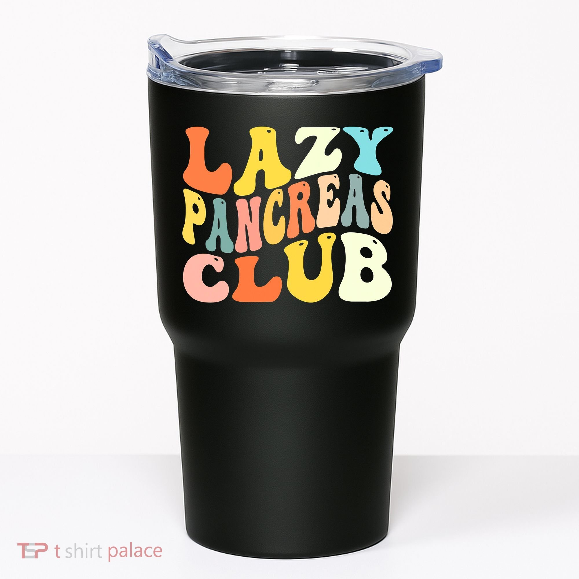 Lazy Pancreas Club T1D Retro Groovy Diabetes Awareness Tumbler