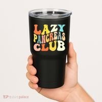 Lazy Pancreas Club T1D Retro Groovy Diabetes Awareness Tumbler thumb 2
