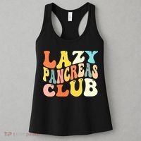 Lazy Pancreas Club T1D Retro Groovy Diabetes Awareness Women's Tank Top thumb 3