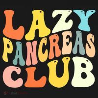 Lazy Pancreas Club T1D Retro Groovy Diabetes Awareness Baby Bodysuit thumb 2
