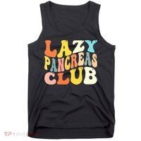 Lazy Pancreas Club T1D Retro Groovy Diabetes Awareness Tank Top thumb 0