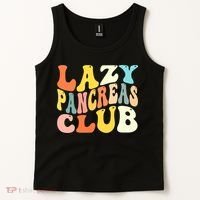 Lazy Pancreas Club T1D Retro Groovy Diabetes Awareness Tank Top thumb 2