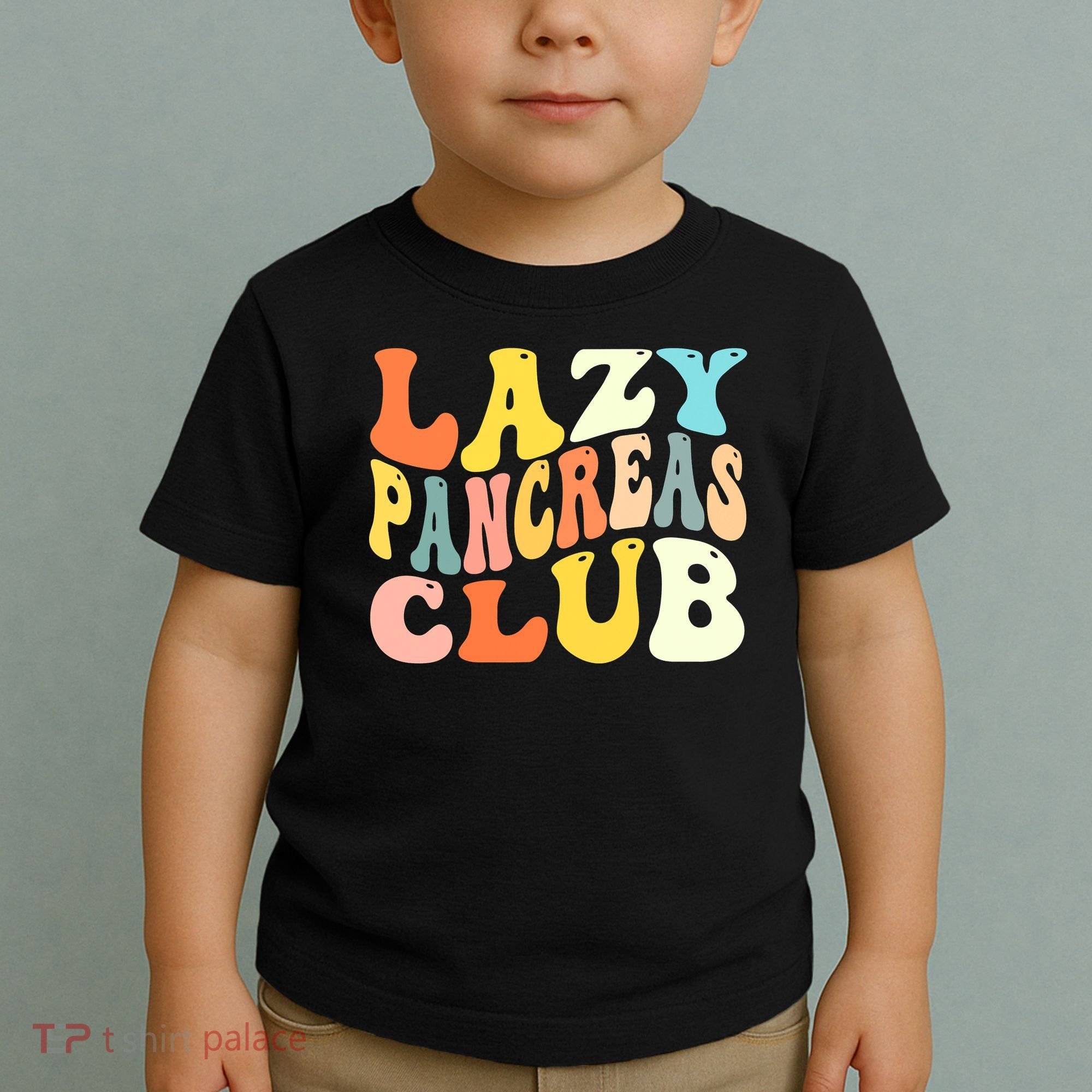Lazy Pancreas Club T1D Retro Groovy Diabetes Awareness Toddler T-Shirt