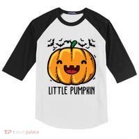 Little Pumpkin Cute Halloween Kids Colorblock Raglan Jersey thumb 0