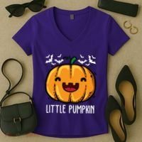 Little Pumpkin Cute Halloween Women's V-Neck T-Shirt thumb 2