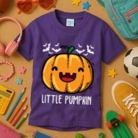 Little Pumpkin Cute Halloween Kids T-Shirt thumb 3