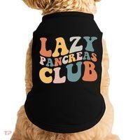 Lazy Pancreas Club Retro Groovy Diabetes Awareness Funny Gift Doggie Tank thumb 0