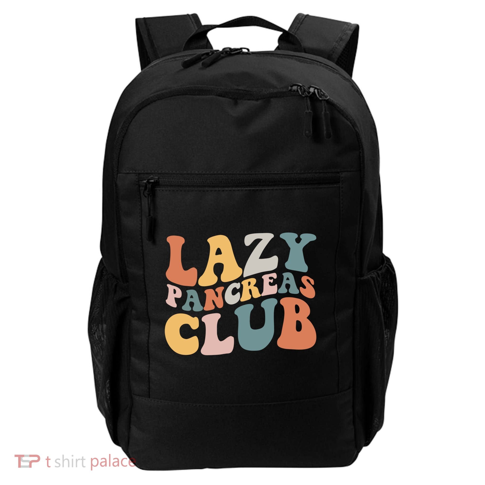 Lazy Pancreas Club Retro Groovy Diabetes Awareness Funny Gift Backpack