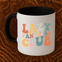 Lazy Pancreas Club Retro Groovy Diabetes Awareness Funny Gift Coffee Mug thumb 2