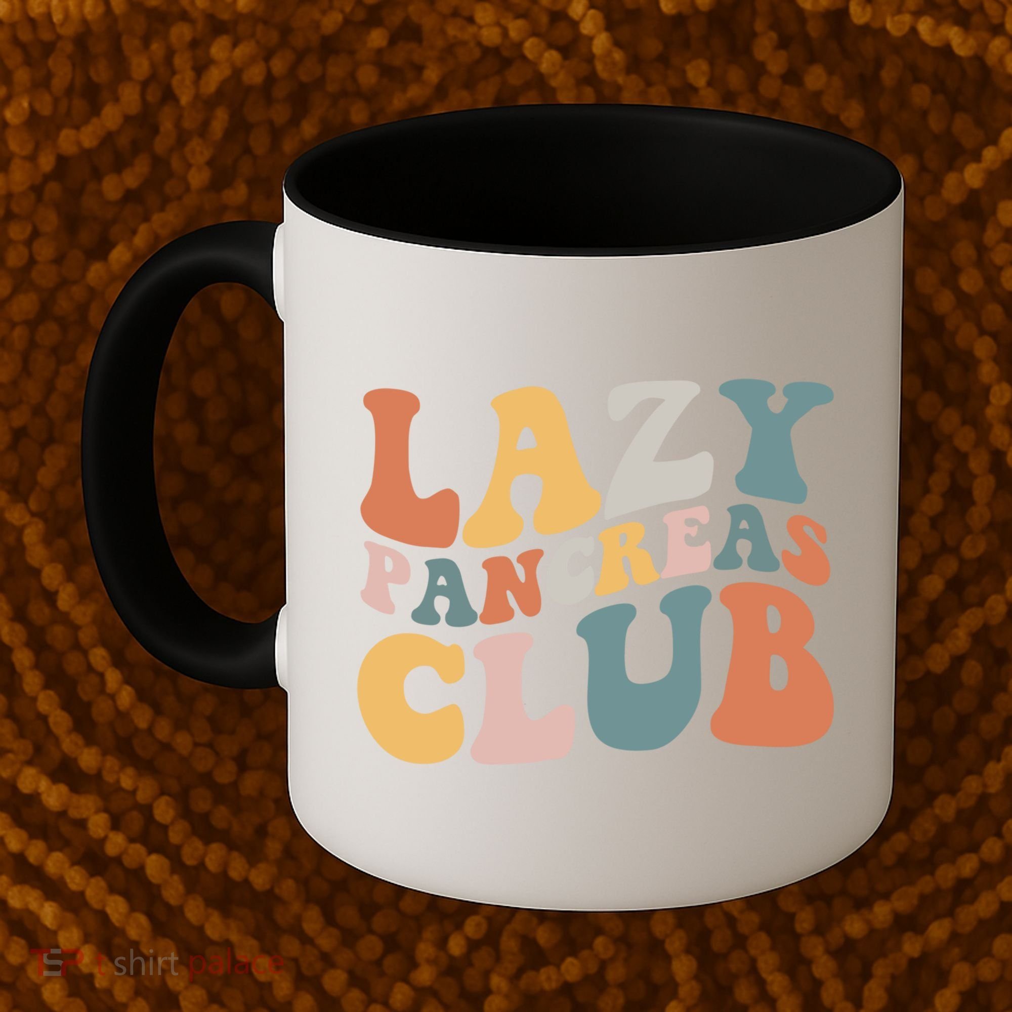 Lazy Pancreas Club Retro Groovy Diabetes Awareness Funny Gift Coffee Mug