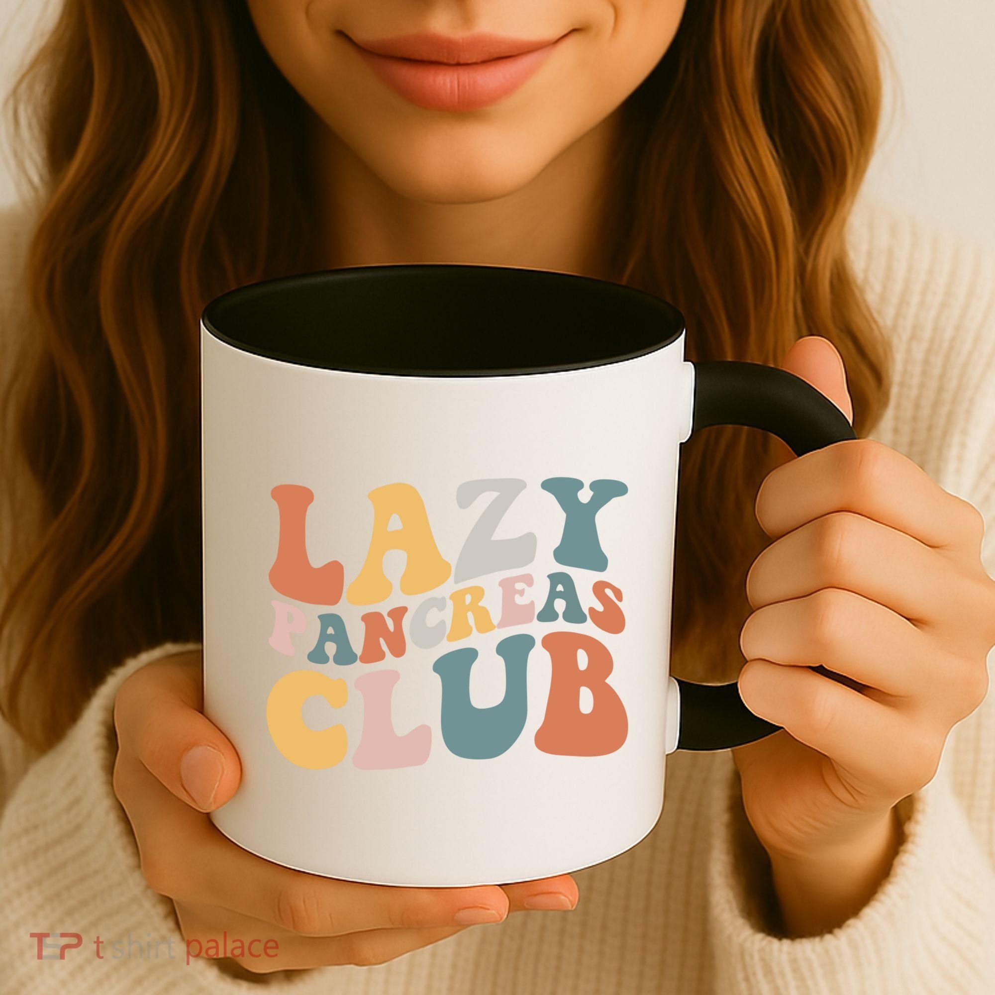 Lazy Pancreas Club Retro Groovy Diabetes Awareness Funny Gift Coffee Mug