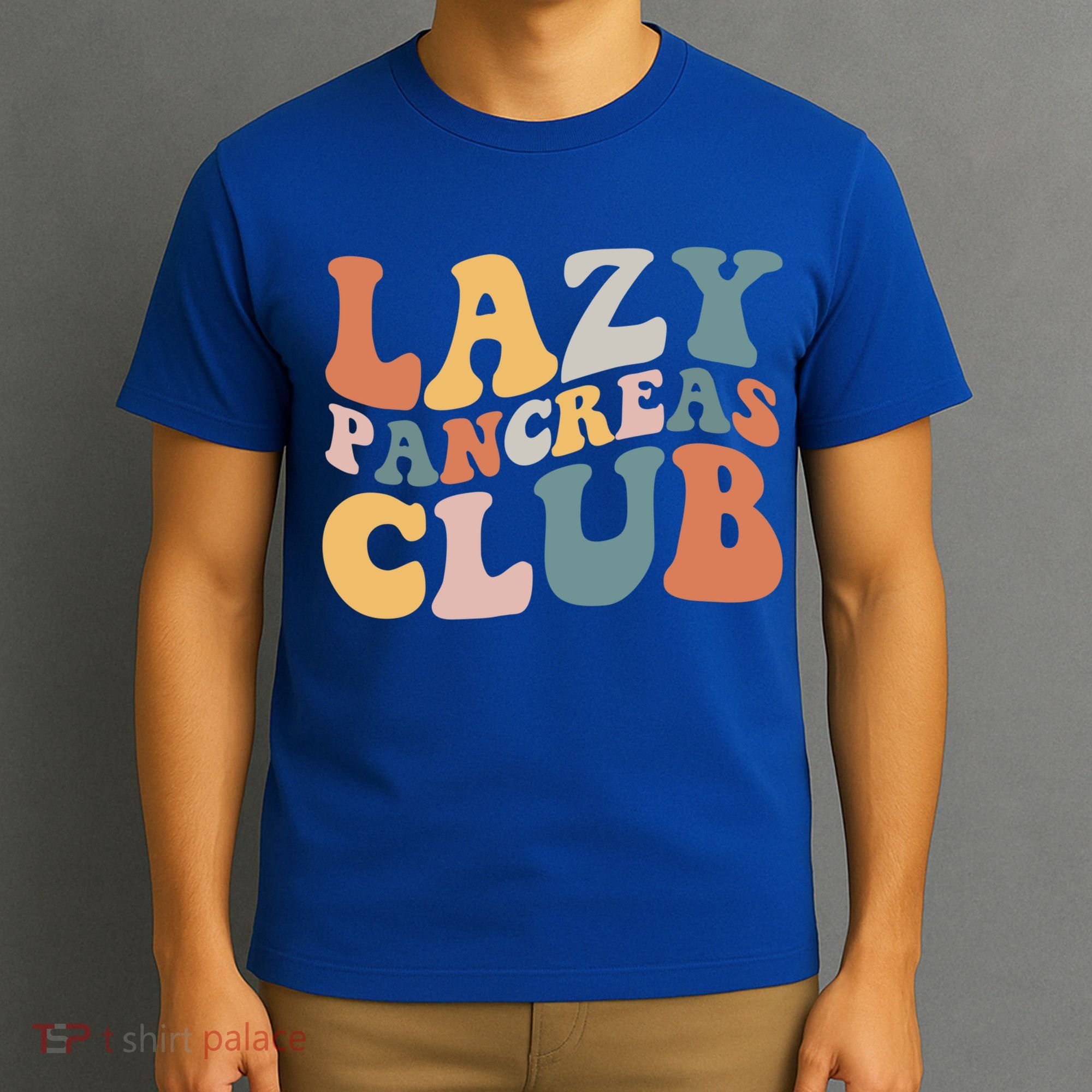 Lazy Pancreas Club Retro Groovy Diabetes Awareness Funny Gift T-Shirt