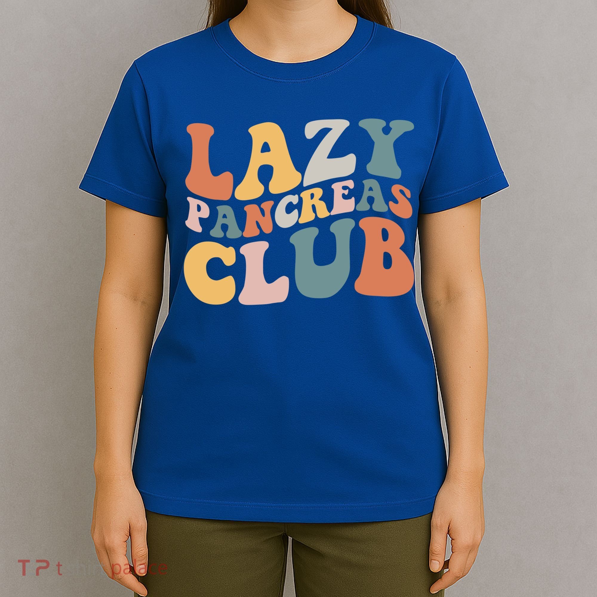 Lazy Pancreas Club Retro Groovy Diabetes Awareness Funny Gift T-Shirt