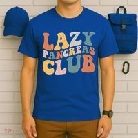Lazy Pancreas Club Retro Groovy Diabetes Awareness Funny Gift T-Shirt thumb 6