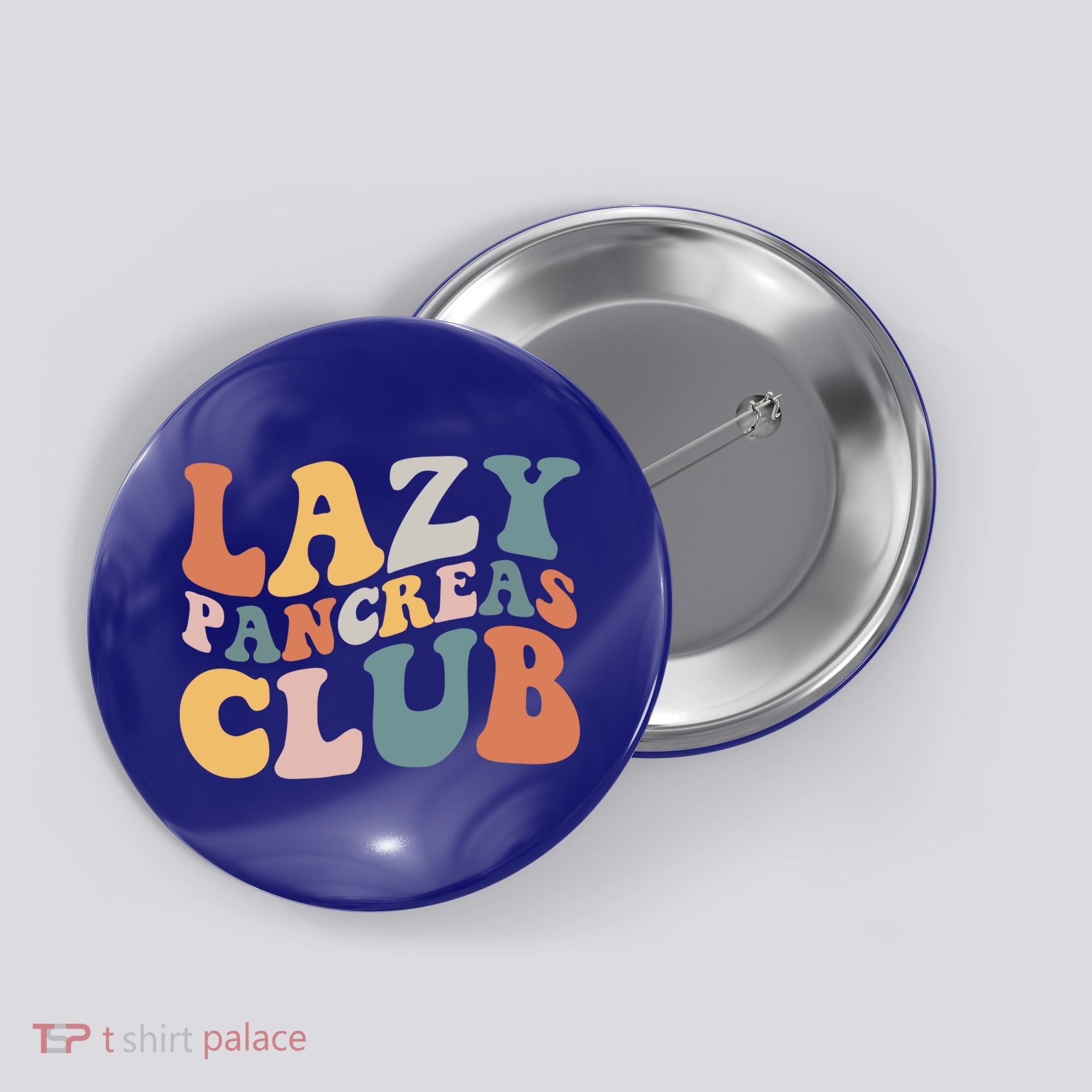 Lazy Pancreas Club Retro Groovy Diabetes Awareness Funny Gift Button