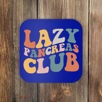 Lazy Pancreas Club Retro Groovy Diabetes Awareness Funny Gift Coaster thumb 0