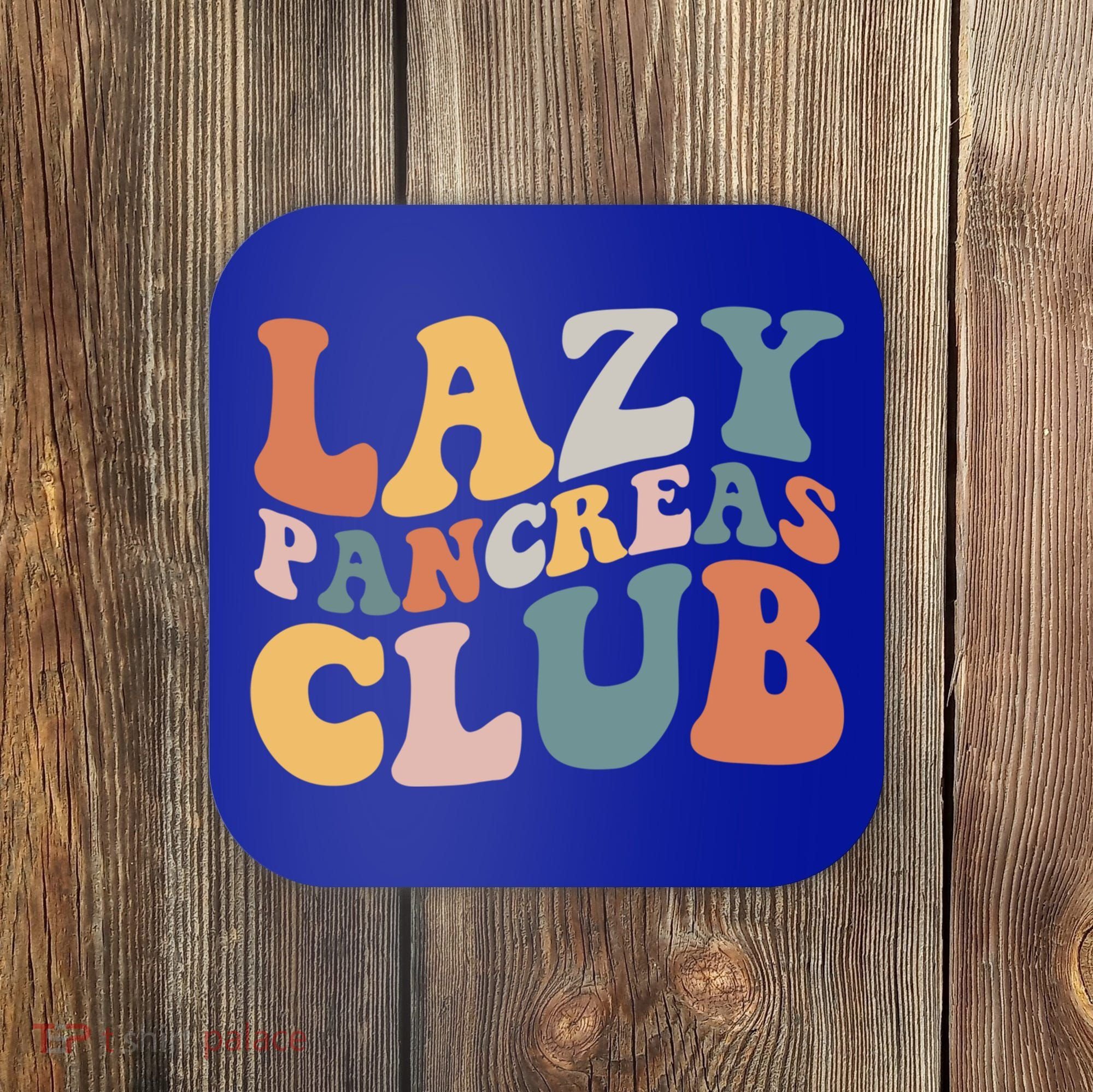 Lazy Pancreas Club Retro Groovy Diabetes Awareness Funny Gift Coaster
