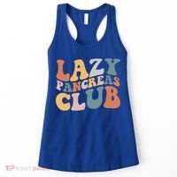 Lazy Pancreas Club Retro Groovy Diabetes Awareness Funny Gift Women's Tank Top thumb 0