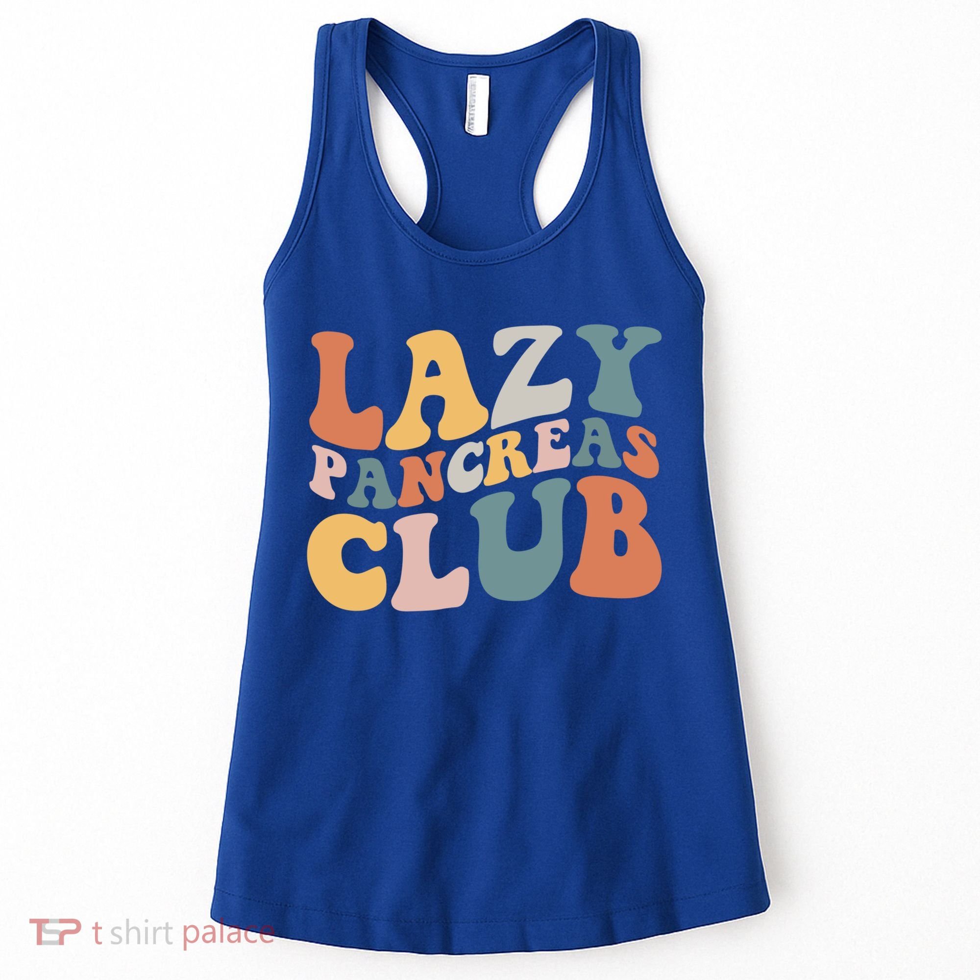 Lazy Pancreas Club Retro Groovy Diabetes Awareness Funny Gift Women's Tank Top