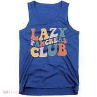 Lazy Pancreas Club Retro Groovy Diabetes Awareness Funny Gift Tank Top thumb 0