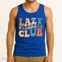 Lazy Pancreas Club Retro Groovy Diabetes Awareness Funny Gift Tank Top thumb 3