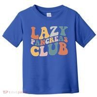 Lazy Pancreas Club Retro Groovy Diabetes Awareness Funny Gift Toddler T-Shirt thumb 0
