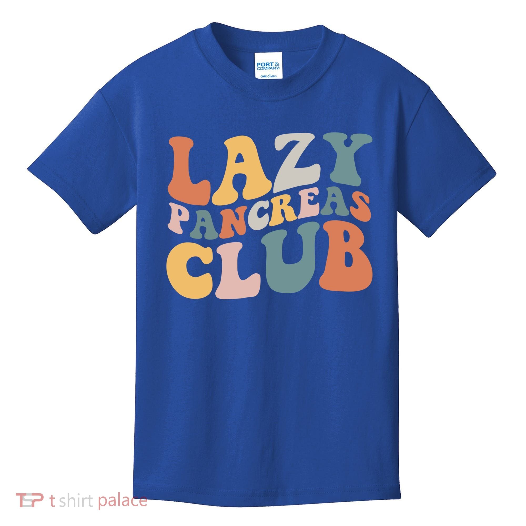 Lazy Pancreas Club Retro Groovy Diabetes Awareness Funny Gift Kids T-Shirt