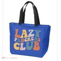 Lazy Pancreas Club Retro Groovy Diabetes Awareness Funny Gift Tote Bag thumb 3