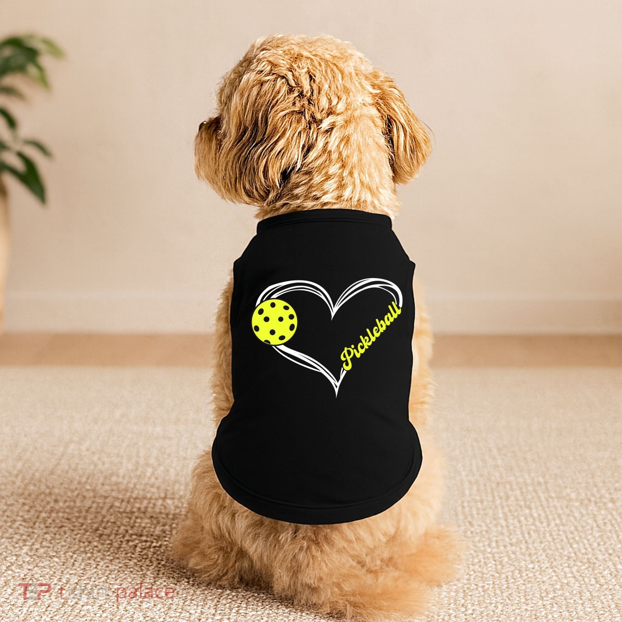 I Love Pickleball Cute Match Doggie Tank