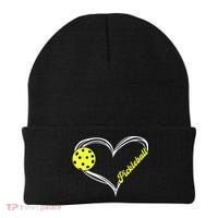 I Love Pickleball Cute Match Beanie thumb 0