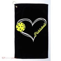 I Love Pickleball Cute Match Golf Towel thumb 0