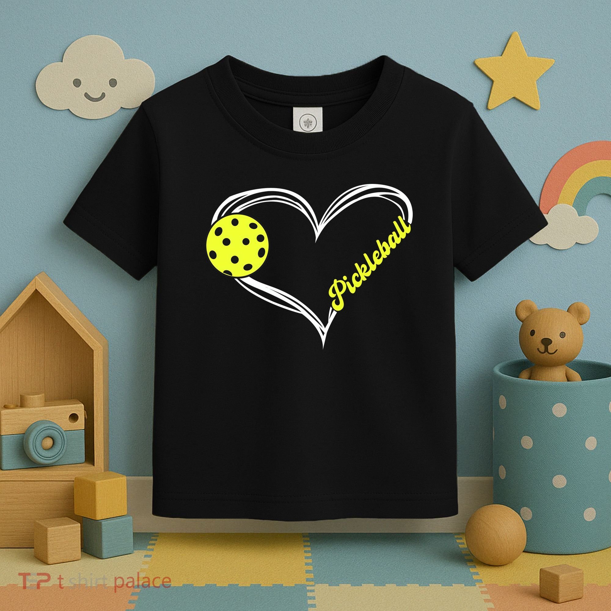 I Love Pickleball Cute Match Toddler T-Shirt