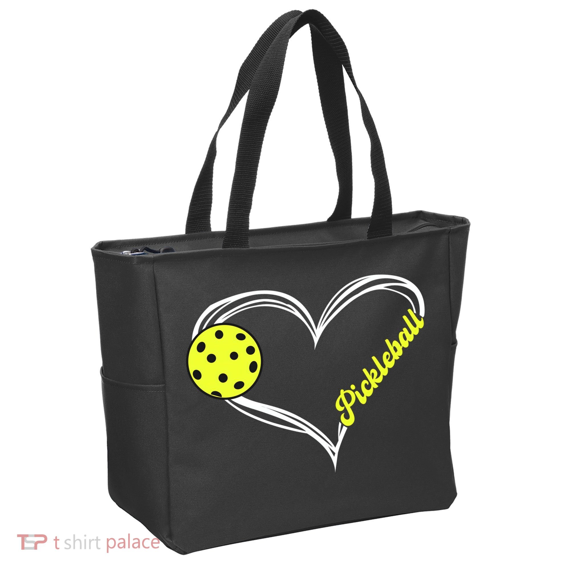 I Love Pickleball Cute Match Tote Bag