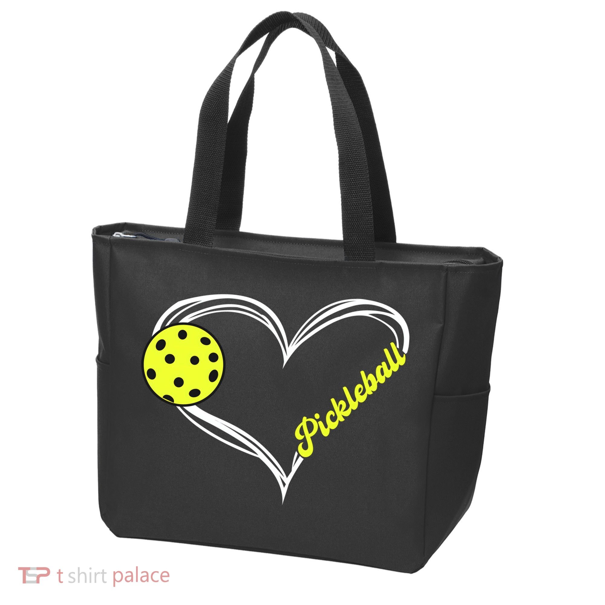 I Love Pickleball Cute Match Tote Bag