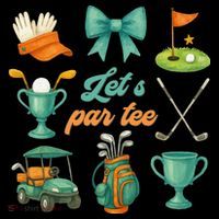 Lets Par Coquette Bow Golf Golfing Golfer Women Bucket Hat thumb 4