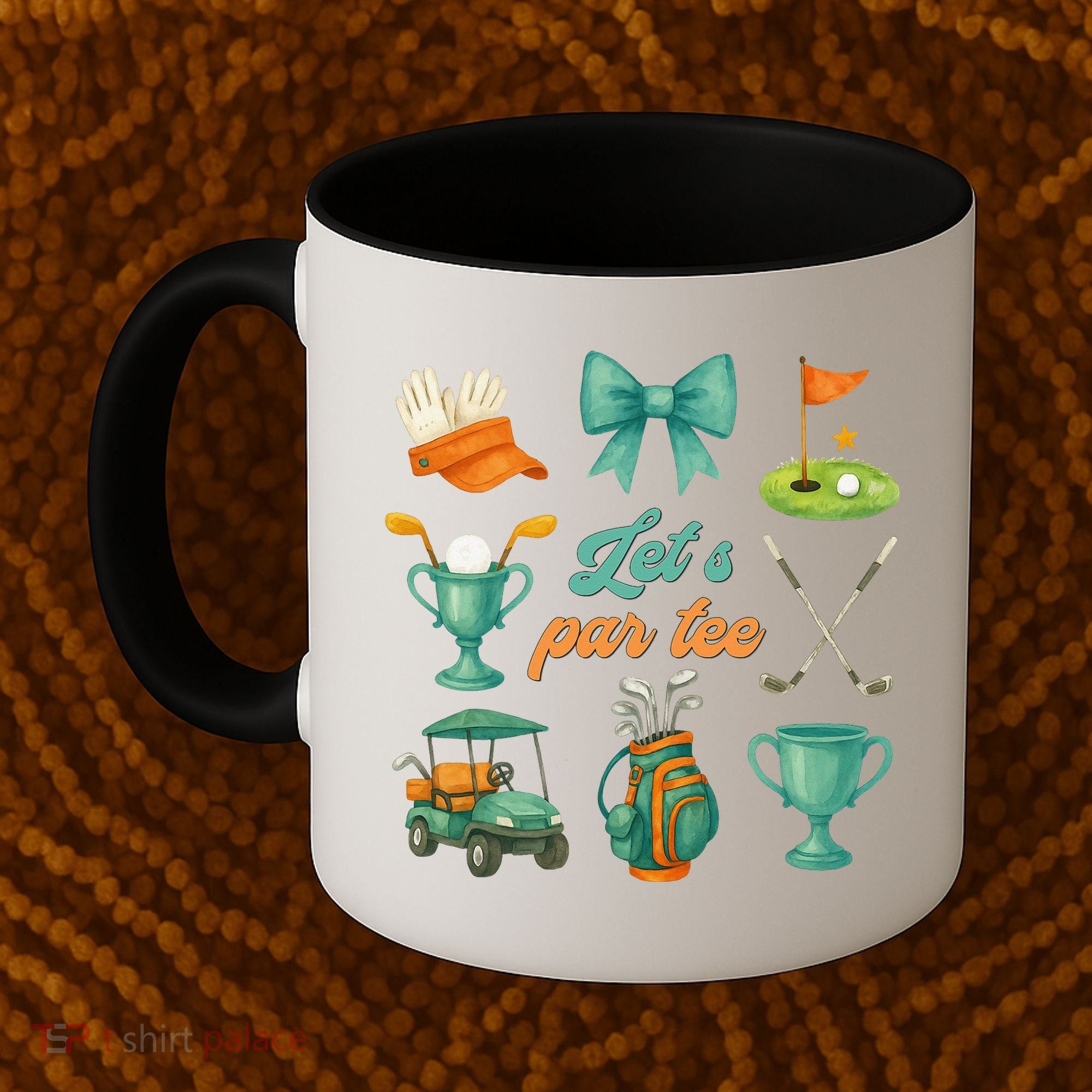 Lets Par Coquette Bow Golf Golfing Golfer Women Coffee Mug