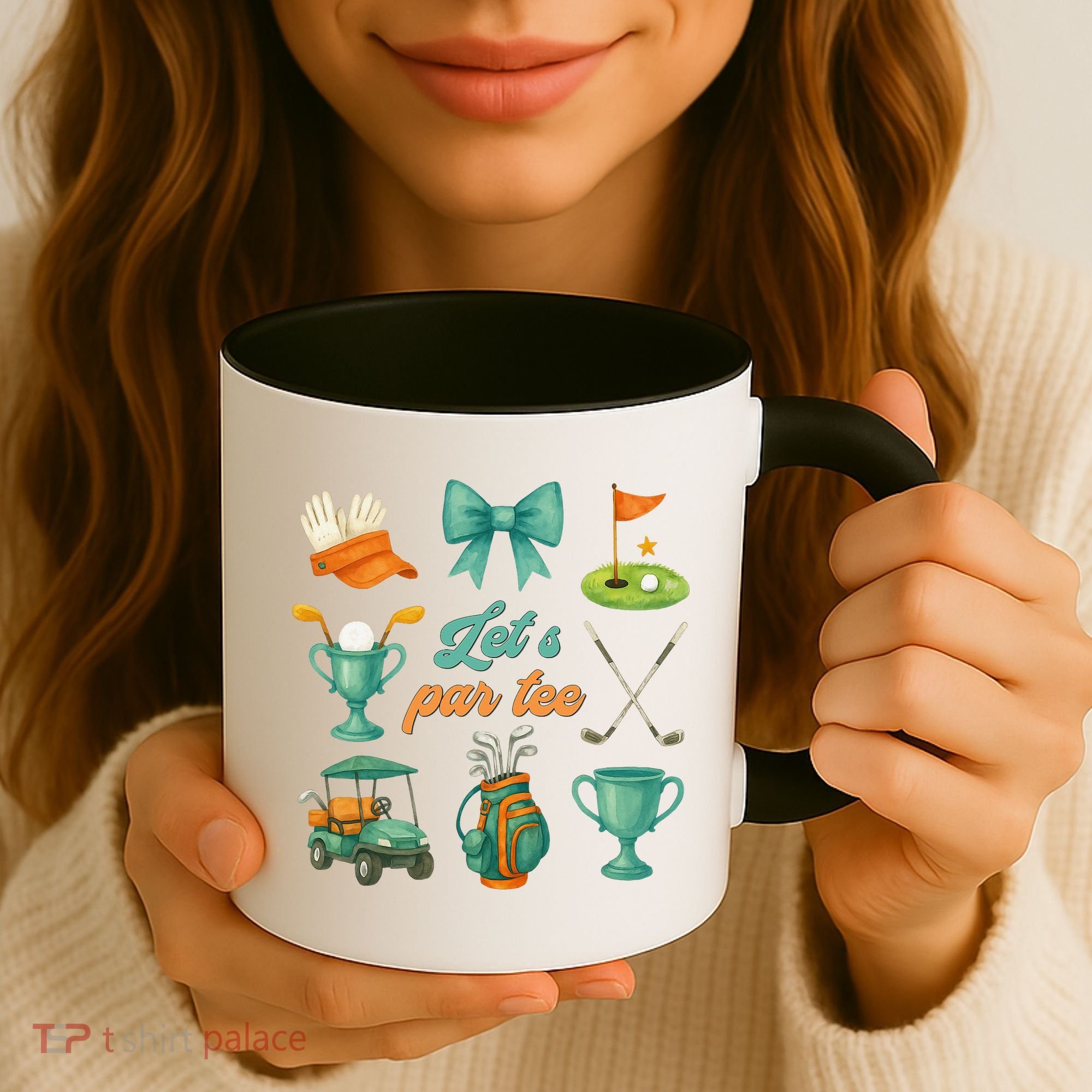 Lets Par Coquette Bow Golf Golfing Golfer Women Coffee Mug