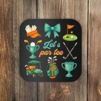 Lets Par Coquette Bow Golf Golfing Golfer Women Coaster thumb 0