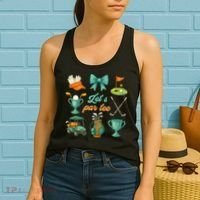 Lets Par Coquette Bow Golf Golfing Golfer Women Women's Tank Top thumb 2