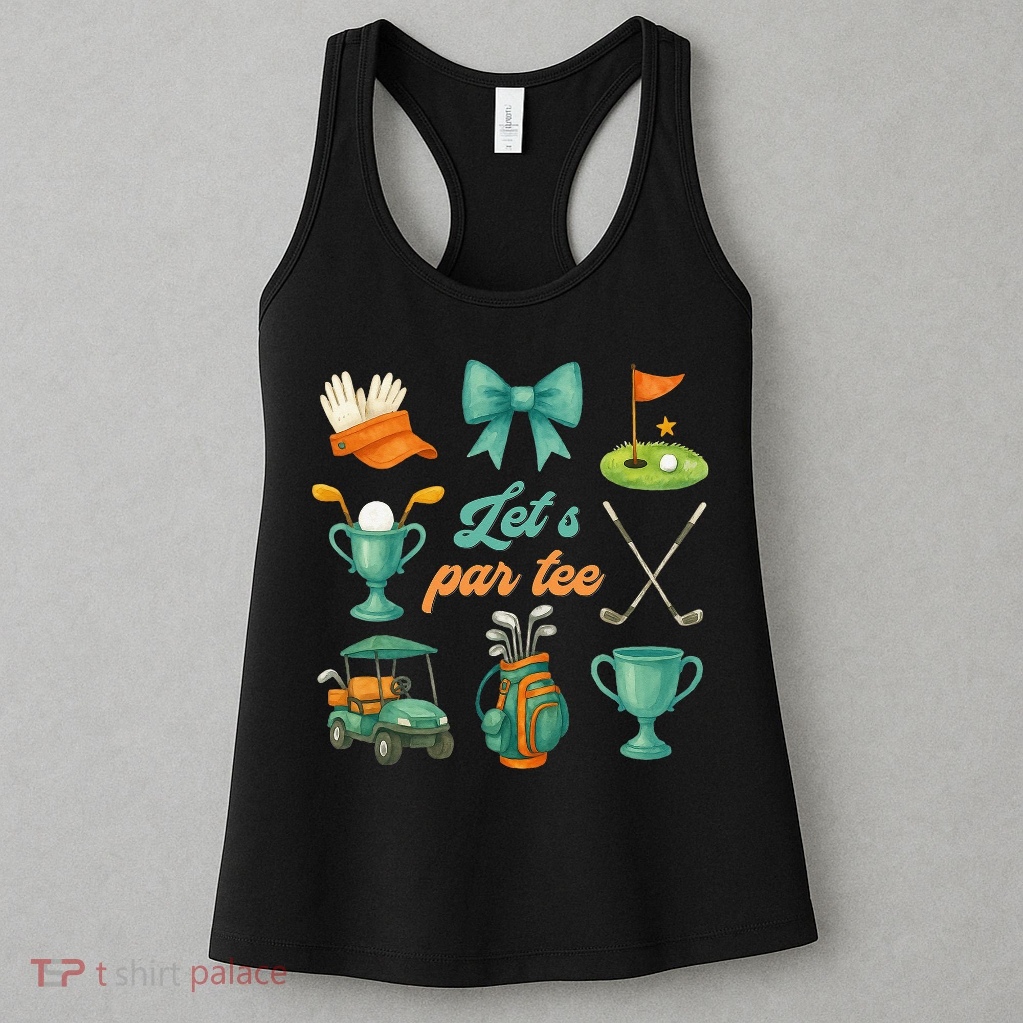 Lets Par Coquette Bow Golf Golfing Golfer Women Women's Tank Top