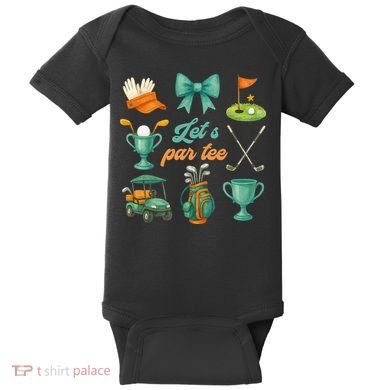 Lets Par Coquette Bow Golf Golfing Golfer Women Baby Bodysuit