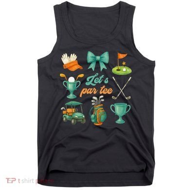 Lets Par Coquette Bow Golf Golfing Golfer Women Tank Top