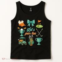 Lets Par Coquette Bow Golf Golfing Golfer Women Tank Top thumb 2