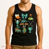 Lets Par Coquette Bow Golf Golfing Golfer Women Tank Top thumb 3
