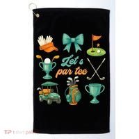 Lets Par Coquette Bow Golf Golfing Golfer Women Golf Towel thumb 0
