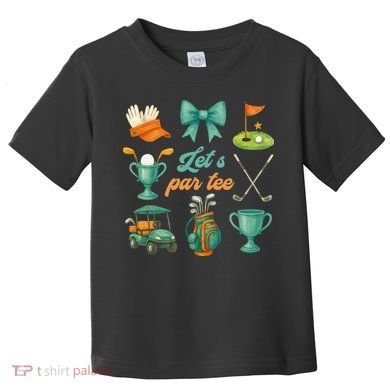 Lets Par Coquette Bow Golf Golfing Golfer Women Toddler T-Shirt