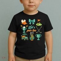 Lets Par Coquette Bow Golf Golfing Golfer Women Toddler T-Shirt thumb 2