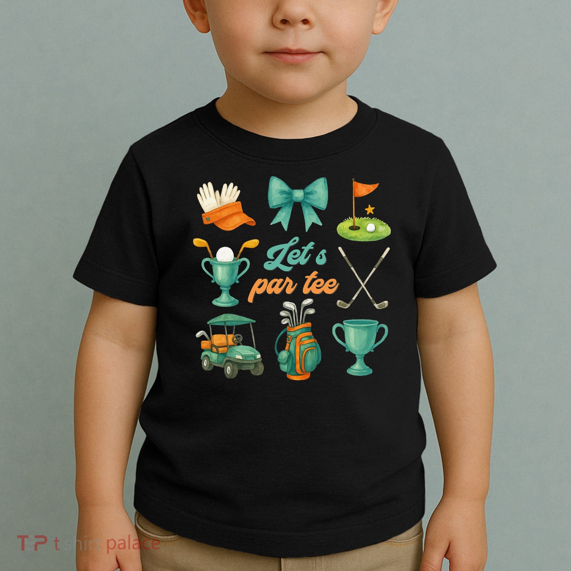 Lets Par Coquette Bow Golf Golfing Golfer Women Toddler T-Shirt